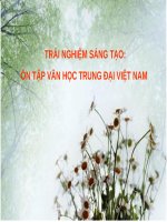 ON TAP VAN HOC TRUNG ĐẠI. Trải nghiệm sáng tạo