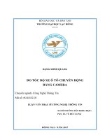 Đo tốc độ xe ô tô chuyển động bằng camera: luận văn thạc sĩ