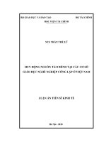 Huy động nguồn tài chính tại các cơ sở giáo dục nghề nghiệp công lập ở việt nam