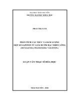 Phân tích cấu trúc và hàm lượng một số saponin từ loài bướm bạc nhiều lông (Mussaenda pilosissima Valeton.) (Luận văn thạc sĩ)