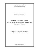 Nghiên cứu khả năng hấp thụ một số thuốc nhuộm của vật liệu hấp phụ chế tạo từ cây Sen (Luận văn thạc sĩ)
