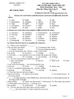 Tuyển tập đề thi hsg Tieng Anh  lớp 9