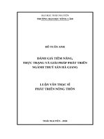 Đánh giá tiềm năng, thực trạng và giải pháp phát triển ngành thuỷ sản hà giang 