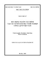 Huy động nguồn tài chính tại các cơ sở giáo dục nghề nghiệp công lập ở việt nam tom tat tieng viet 