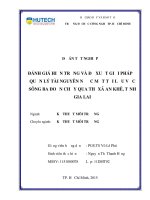 Đánh giá hiện trạng và đề xuất giải pháp quản lý tài nguyên nước mặt tại lưu vực sông ba đoạn chảy qua thị xã an khê, tỉnh gia lai