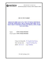 Khảo sát hiệu quả của việc sử dụng chế phẩm enzyme termamyl 120l (α amylase) đến hiệu suất thuỷ phân tinh bột ở nồi gạo trong công nghệ sản xuất bia