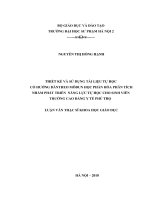 Thiết kế và sử dụng tài liệu tự học có hướng dẫn theo môđun học phần hóa học phân tích nhằm phát triển năng lực tự học cho SV trường cao đẳng y tế phú thọ 
