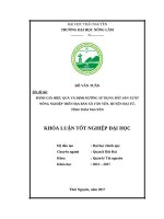 Đánh giá hiệu quả và định hướng sử dụng đất sản xuất nông nghiệp trên địa bàn xã văn yên, huyện đại từ, tỉnh thái nguyên 