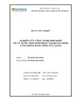 Nghiên cứu công nghệ hợp khối xử lí nước thải sinh hoạt tại hộ gia đình vùng đồng bằng sông cửu long 