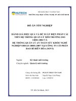 Đánh giá hiệu quả và đề xuất biện pháp cải tiến hệ thống quản lý môi trường ISO 14001 2004 và hệ thống quản lý an toàn sức khỏe nghề nghiệp OHSAS 18001 2007 tại công ty cổ phần bao bì biên hòa (sovi) 
