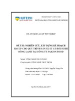 Nghiên cứu, xây dựng kế hoạch HACCP cho quy trình sản xuất cá hồi sushi đông lạnh tại công ty saigon food