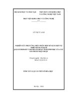 Nghiên cứu phản ứng thủy phân các glycozit tự nhiên bằng enzym b glucosidase và đánh giá hoạt tính sinh học của các sản phẩm nhận được tóm tắt luận án tiếng việt