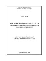 Hình tượng nhân vật phụ nữ và trẻ em trong truyện ngắn của thạch lam và rabindranath tagore 
