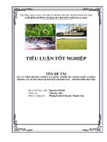 Tieu luan Xử lý tình huống giống lúa Bắc thơm kém chất lượng