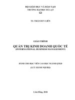 GIÁO TRÌNH QUẢN TRỊ KINH DOANH QUỐC TẾ  DÀNH CHO HỌC VIÊN CAO HỌC NGÀNH QTKD