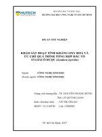 Khảo sát hoạt tính kháng oxy hoá và ức chế quá trình tổng hợp hắc tố ở loài ô dược (lindera myrrha)
