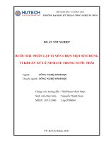 Bước đầu phân lập tuyển chọn một số chủng vi khuẩn xử lý nitrate trong nước thải 