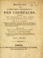 Manuel de l''''Histoire Naturelle des Crustaces, T2, Desmarest 1880