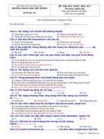 câu hỏi trắc nghiệm sinh lý học