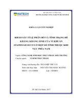 Khảo sát tỉ lệ phân bố và tình trạng đề kháng kháng sinh của vi khuẩn staphylococcus ở một số tỉnh thuộc khu vực phía nam 