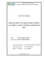 Khảo sát khả năng kháng khuẩn trong cao chiết là đắng (vemonia amygdalina del)