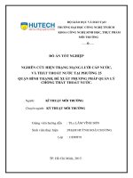 Nghiên cứu hiện trạng mạng lưới cấp nước, và thất thoát nước tại phường 25 quận bình thạnh, đề xuất phương pháp quản lý chống thất thoát nước 