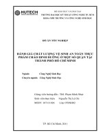 Đánh giá chất lượng vệ sinh an toàn thực phẩm cháo dinh dưỡng ở một số quận tại thành phố hồ chí minh 
