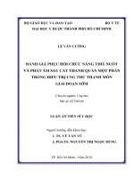 ĐÁNH GIÁ PHỤC HỒI CHỨC NĂNG THỞ, NUỐT VÀ PHÁT ÂM SAU CẮT THANH QUẢN MỘT PHẦN TRONG ĐIỀU TRỊ UNG THƯ THANH MÔN GIAI ĐOẠN SỚM (Luận án tiến sĩ)