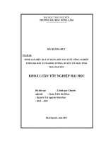 Đánh giá hiệu quả sử dụng đất sản xuất nông nghiệp trên địa bàn xã nghinh tường, huyện võ nhai, tỉnh thái nguyên 