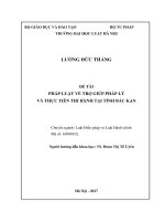 Pháp luật về trợ giúp pháp lý và thực tiễn thi hành tại tỉnh bắc kạn (luận văn thạc sĩ luật học) 