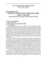 SÁNG KIẾN KINH NGHIỆM sử DỤNG sơ đồ tư DUY TRONG dạy học TIẾNG ANH 9