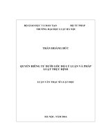 Quyền riêng tư dưới góc độ lý luận và pháp luật thực định (luận văn thạc sĩ luật học) 