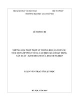 Những giải pháp pháp lý trong bộ luật dân sự năm 2015 góp phần nâng cao hiệu quả hoạt động sản xuất   kinh doanh của doanh nghiệp (luận văn thạc sĩ luật học) 