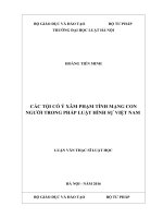 Các tội cố ý xâm phạm tính mạng của con người trong pháp luật hình sự việt nam (luận văn thạc sĩ luật học) 