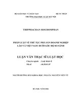 Pháp luật về thủ tục phá sản doanh nghiệp lào và việt nam dưới góc độ so sánh (luận văn thạc sĩ luật học) 