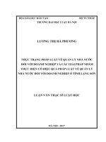 Thực trạng pháp luật về quản lý nhà nước đối với doanh nghiệp và các giải pháp nhằm thực hiện có hiệu quả pháp luật về quản lý nhà nước đối với doanh nghiệp ở tỉnh lạng sơn 