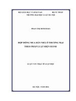 Hợp đồng mua bán nhà ở thương mại theo pháp luật hiện hành (luận văn thạc sĩ luật học) 