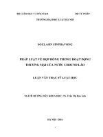 Pháp luật hợp đồng trong hoạt động thương mại của nước CHDCND lào (luận văn thạc sĩ luật học) 