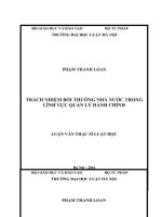 Trách nhiệm bồi thường nhà nước trong lĩnh vực quản lý hành chính (luận văn thạc sĩ luật học) 