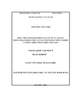 Thực tiễn thi hành pháp luật về xử lý nợ xấu trong hoạt động cho vay tại ngân hàng nông nghiệp và phát triển nông thôn việt nam (luận văn thạc sĩ luật học) 