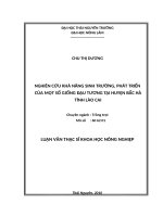 Nghiên cứu khả năng sinh trưởng và phát triển của một số giống đậu tương, tại huyện bắc hà tỉnh lào cai 