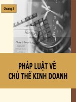 PHÁP LUẬT VỀ CHỦ THỂ KINH DOANH