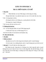 Giáo án Sinh học 6 bài 12: Biến dạng của rễ