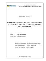 Nghiên cứu tách chiết hợp chất anthocyanin từ quả mồng tơi chín (basella alba l ) và khảo sát hoạt tính sinh học 