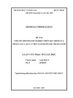 Chuyển đổi doanh nghiệp theo quy định của pháp luật lào và việt nam dưới góc độ so sánh (luận văn thạc sĩ luật học) 