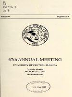 Florida Scientist, QUARTERLY JOURNAL of the FLORIDA ACADEMY OF SCIENCES VOL 1-66-2003