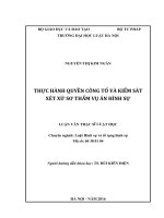 Thực hành quyền công tố và kiểm sát xét xử sơ thẩm vụ án hình sự (luận văn thạc sĩ luật học) 