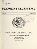 Florida Scientist, QUARTERLY JOURNAL of the FLORIDA ACADEMY OF SCIENCES VOL 68-2005