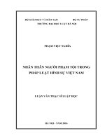 Nhân thân người phạm tội trong pháp luật hình sự việt nam (luận văn thạc sĩ luật học) 