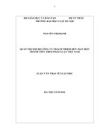 Quản trị nội bộ công ty trách nhiệm hữu hạn một thành viên theo pháp luật việt nam (luận văn thạc sĩ luật học) 